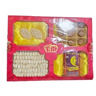 New Year Gift Box Bird's Nest Slices Ginseng Slices Japanese Scallop Man Moon Brand Canned Abalone America Ginseng Bird Nest Japan Scallop Abalone New Gift [Z1-03]