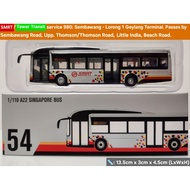 1:110 scale Singapore Man A22 smrt pixel livery single decker bus model, service 980