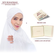 Siti Khadijah Telekung Signature Defne in White + Online Lite Gift Box [Free Kad Raya]