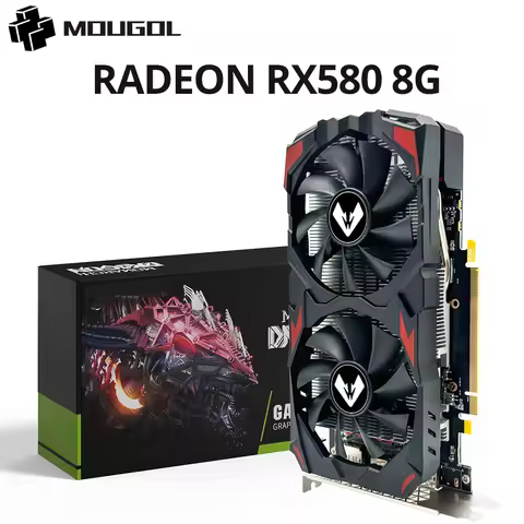 MOUGOL Radeon RX580 8G Graphics Card GDDR5 Memory AMD Gaming Card 256Bit DP DVI Interface Directx12 