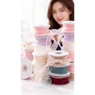 (1ROLL) PEARL EDGE Ribbon PEARL EDGE/ Korean/ organza Ribbon