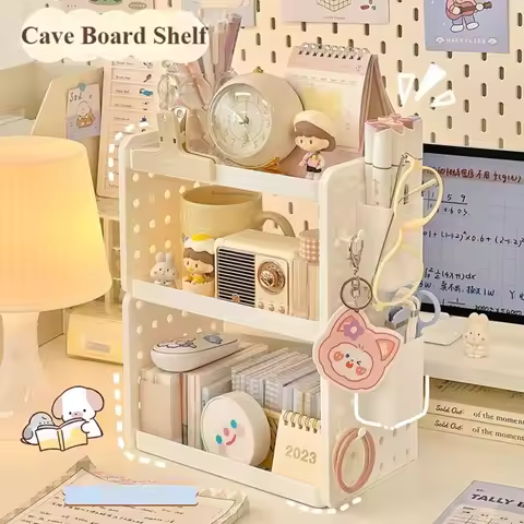 Multi-functional 3-tier Desktop Organizer, Desktop Shelf, Hole Board, Pen Holder Office Desk Organiz