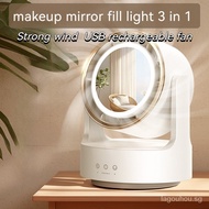 [2024New]3 in1  Bladeless Fan（Cosmetic Mirror、USB Rechargeable fan、Makeup Fill Light3All-in-One）/Circulating Fan/Bladeless Light Table Mirror Electric FanCooling Fan/Desktop Fan/Rechargeable Fan/Air Ciculation Fan/Fan Portable/Portable Fan