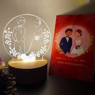 客製化小夜燈/線條風婚禮小物公司贈品尾牙禮物寵物燈LED壓克力燈