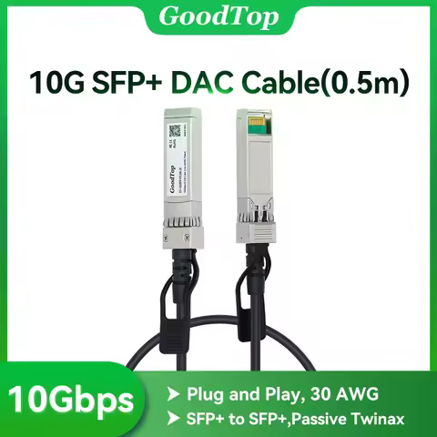 GoodTop 10G SFP+ DAC Twinax Cable(0.5m),Direct Attach Copper Passive,Compatible with Cisco,MikroTik,