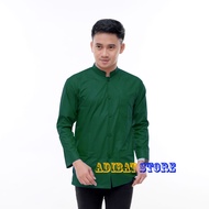 Baju Koko Pria Lengan Panjang Polos Kokoh MERK ABHA Model ammu amu collection pria dewasa Terbaru Wa