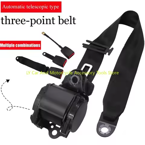 1Pc Car Driver'S Seat Safety Belt, Three-Point Automatic Telescopic Roll, Bus And Truck, Three-Point