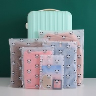 Cartoon Panda Frosted Zipper Bag Clothes Storage Bag Waterproof Moisture-proof 1PCS cartoon frosted 