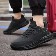 New Large Size Men's Shoes Extra Fat Wide Casual Sports Shoes Soft Sole Leather Travel Shoes Breatha