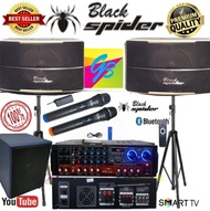 Paket Speaker Karaoke black spider 10 inch Original Bluetooth karaoke subwoofer 12 inch aktif