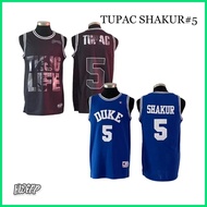 ▶ ❡ ∡ Duke 5 Tupac Shakur Iconic Basketball Jersey