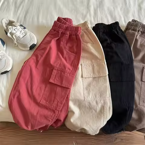 Kids Pants Girdle Overalls Baby Wide Leg Pants Girls Pants Teenage Girls Clothing Cargo Winter Cloth