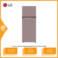 LG 493L Top Freezer Fridge in Clay Pink Finish Multi Air Flow 5 Star GNB452PPFK LinearCooling 461L G