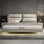 Italian Light Luxury Adjustable Cushion Bag Suspension Bed Double Bed High-End Atmospheric Leather B