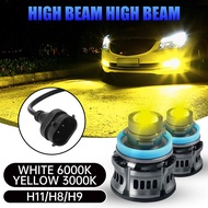 【1 Pair】 LED Car Fog Lights LED Headlight Spot Bulb Projector Lens Devil Angel Eyes LED Fog Lamps H1