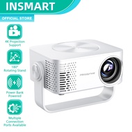 INSMART 3D Projector Supports 4K Resolution Mini Portable Light Projector Remote Control