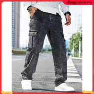 Mans Soft  Denim Non stretchable Cargo Jeans 6 Poket Cargo Acid Wash Jeans