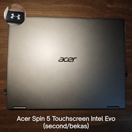 Laptop Acer Bekas Touchscreen Spin 5 Intel Evo Ram  16GB/SSD 512 GB, 4 Port (2 USB + 2 type C thunde