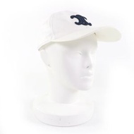 CELINE Triomphe 女式棒球帽，100% 純棉，白色，S 碼，義大利製造，正品。 2AUT6969P