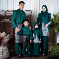 KURUNG NUHA WARNA EMERALD GREEN - SEDONDON RAYA/SET FAMILY/BAJU RAYA