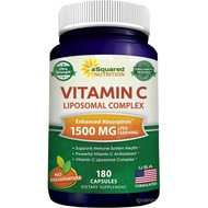 Kompleks Liposomal Vitamin C Pemakanan Kuasa - Suplemen 1500mg - 180 Kapsul - Pil Asid Ascorbic VIT 