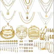 Jewelry Fashionable Creative Zircon Imitation Pearl Alloy Jewelry Set Ladies 67-Piece Set