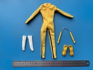 1/6 Solitaire Man Bruce Lee Death Game Clothing Jumpsuit Socks Nunchuck Shoes Model