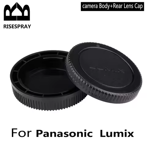 Rear Lens Cover/Camera Body Cap Anti-dust Protection ABS Plastic Black for Lumix Micro M4/3 M43 MFT 