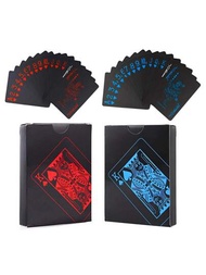 藍黑防水pvc塑料撲克牌,啞黑磨砂撲克牌
