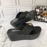 SOFIYA Sandal Wedges rajut import sol karet 7 cm anti slip terbaru