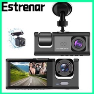 ESTRENAR Vehicle Recorder, APP Control IR Night Vision Car DVR,  HD Recording 360° View 3 Channels C