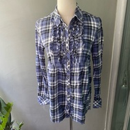 (Used like new) Esprit plaid cotton shirt size US 4