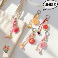 UMISTYDREAM9IQ0 Fruit Slice Keychain, Portable Star Fruit Themed Bag Charm, Minimalist Braided Rope 