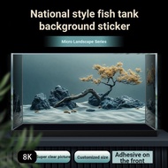 Chinese Style Micro Landscape ai Fish Tank Background Sticker 8K HD 5D Wallpaper 3d Three-Dimensiona
