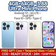 SOYES XS19 Pro 4G LTE Mini Smartphone 3.88" Android 12 4GB+64GB Face ID GPS Pocket Small Phone FREE 