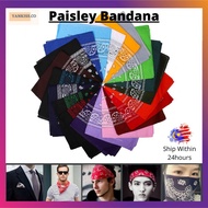 Cotton Fashion Hip Hop Classic Paisley Bandana Square Scarf Headband For Women Men Boy Girl Kugiran 