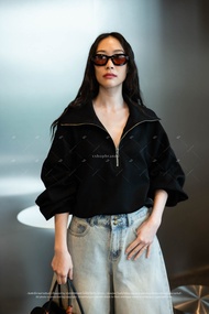 พร้อมส่ง เสื้อกันหนาว Oversize คอเต่าซิปอก รูดเอว งานป้ายvshopbrand