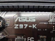 二手 華碩 ASUS  Z97-K 主機板+I3-4130 CPU -保固1個月(9成新/附檔板)