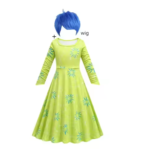 Anime Cosplay Movie Disgust Envy Cosplay Costume Kids Cartoon Flower Princess Dress+cloak+bag +Wig G