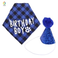 Dog Birthday Party Supplies,Pet Birthday Hat and Boy Doggy Birthday Bandana Set