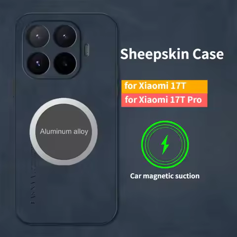 Retro Business Sheepskin Leather Magnetic Phone Case For Xiaomi 17T 15T Pro 17Ultra POCO M8 X8 ProMa