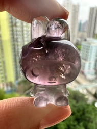 紫晶 Melody 透石膏 兔。吞金獸。九尾狐。招財貓。龍貓。新年 擺件 （Selenite)
