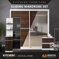 [FREE Shipping & FREE Installation] KitchenZ 8ft Melamine Sliding Wardrobe Set Almari Baju Dressing 