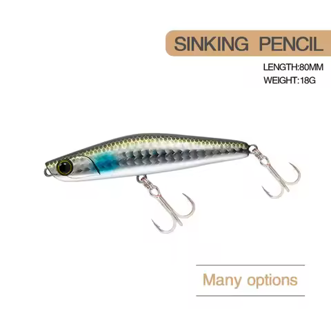 8cm 18g Fishing Lure Pencil Wobbler Lure Yoichi 99 Super Long Cast Slow Sinking Jerkbait Swimbait Ar