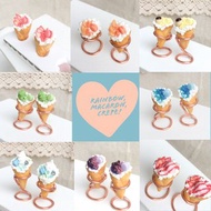 彩虹馬卡龍可麗餅 數量限定 彩虹 馬卡龍 可麗餅 耳環 黏土人 娃