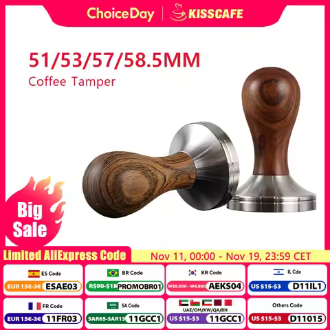 Coffee Tamper 51mm 53mm 57mm 58.5mm Stainless Steel For Delonghi Breville Lelit Barista Espresso Mak