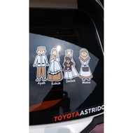 Happy Family Full Color Sticker Export Cute Family Car Sticker