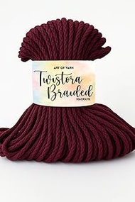 Art of Yarn, Twistora 7 mm 55% Cotton-45% Polyester Super Bulky(6) Macrame for Design Wall hangings,