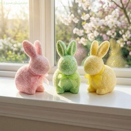 SUNSHINER Rabbit Easter Figurine, Handmade Novelty Easter Bunny Ornament, Creative Gift Simulation B