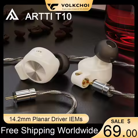 ARTTI T10 In-ear Earphone HIFI 14.2mm Planar Driver Headset with Detachable 0.78 2pin Connector 3.5/